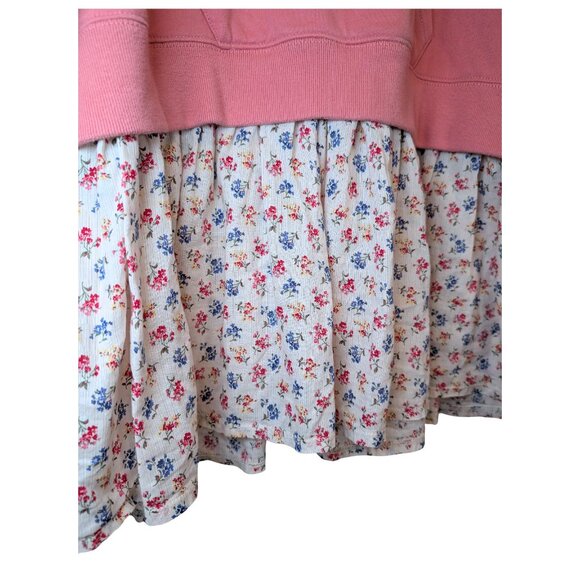 Polo Ralph Lauren Girls Size Large Hoodie Sweatshirt Dress Pink Floral Skirted - Picture 4 of 9